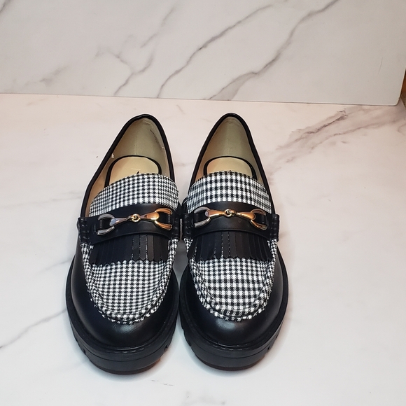 Loft NWOT Houndstooth Lug Loafers - Picture 3 of 7